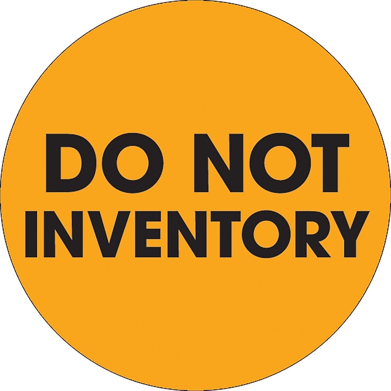 Tape Logic 2" Circle "Do Not Inventory" Label, Fluorescent Orange, 500/Roll image 1