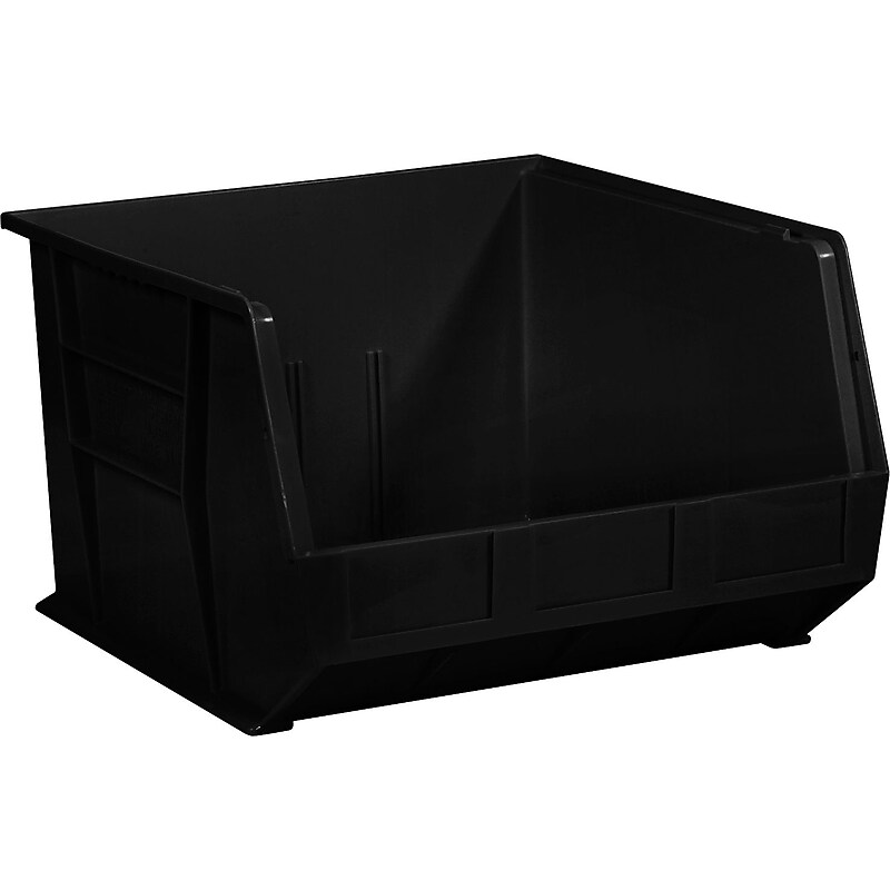Partners Brand Plastic Stack and Hang Bin, Black, 3/Carton (BINP1816K) image 1