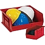 Partners Brand 5 3/8" x 4 1/8" x 3" Plastic Stack and Hang Bin Box, Red, 24/Case~#|#~s0708271_sc7