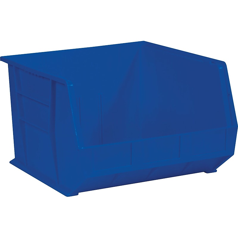 Partners Brand 18" x 16 1/2" x 11" Plastic Stack and Hang Bin Quill Brand, Blue, 3/Case image 1