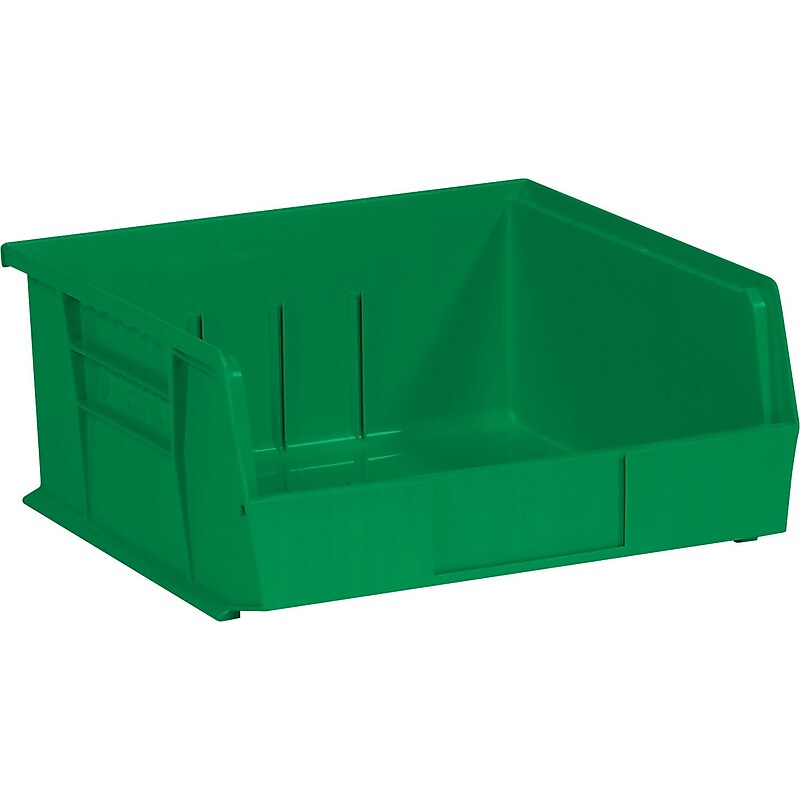 BOX 10 7/8" x 11" x 5" Plastic Stack and Hang Bin Box, Green image 1