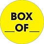 Tape Logic 2" Circle "Box ___ Of ___" Label, Fluorescent Yellow, 500/Roll~#|#~s0708308_sc7