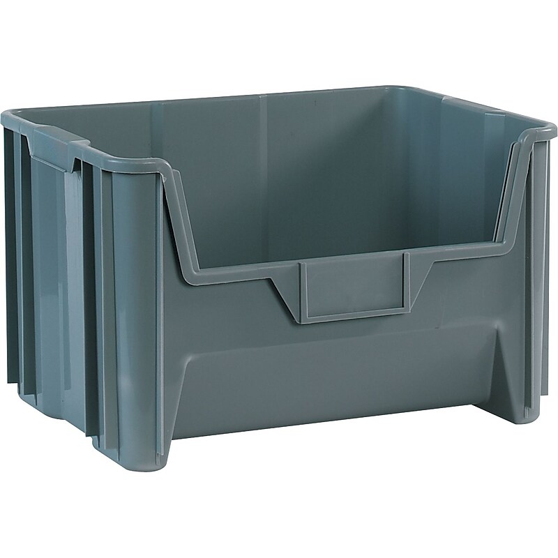 Quill Brand® Giant Stackable 65.27 Qt. Storage Bin, Gray, 3/Carton (BING111) image 1