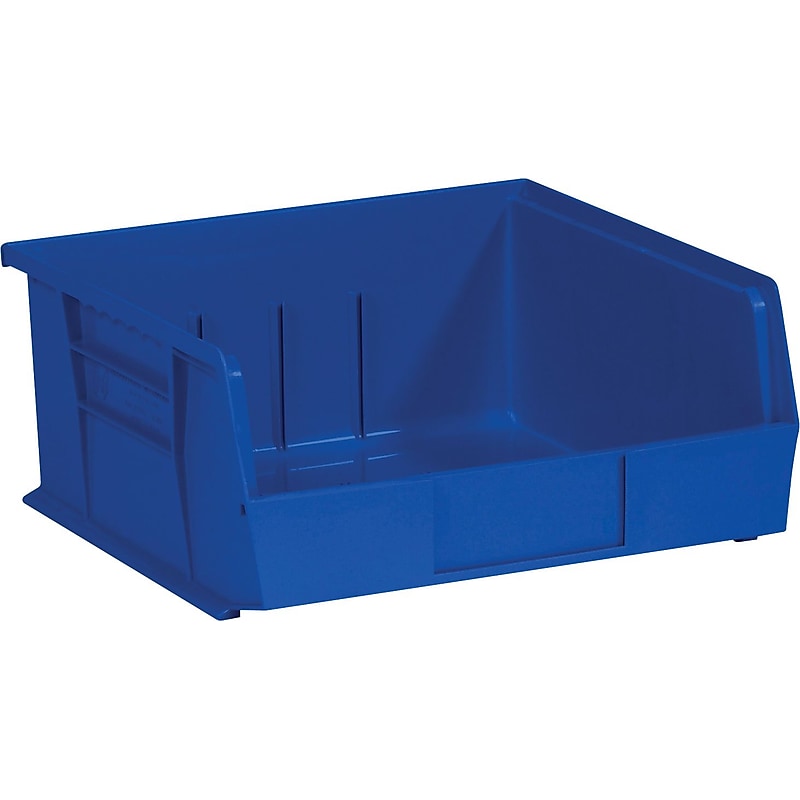BOX 10 7/8" x 11" x 5" Plastic Stack and Hang Bin Box, Blue image 1