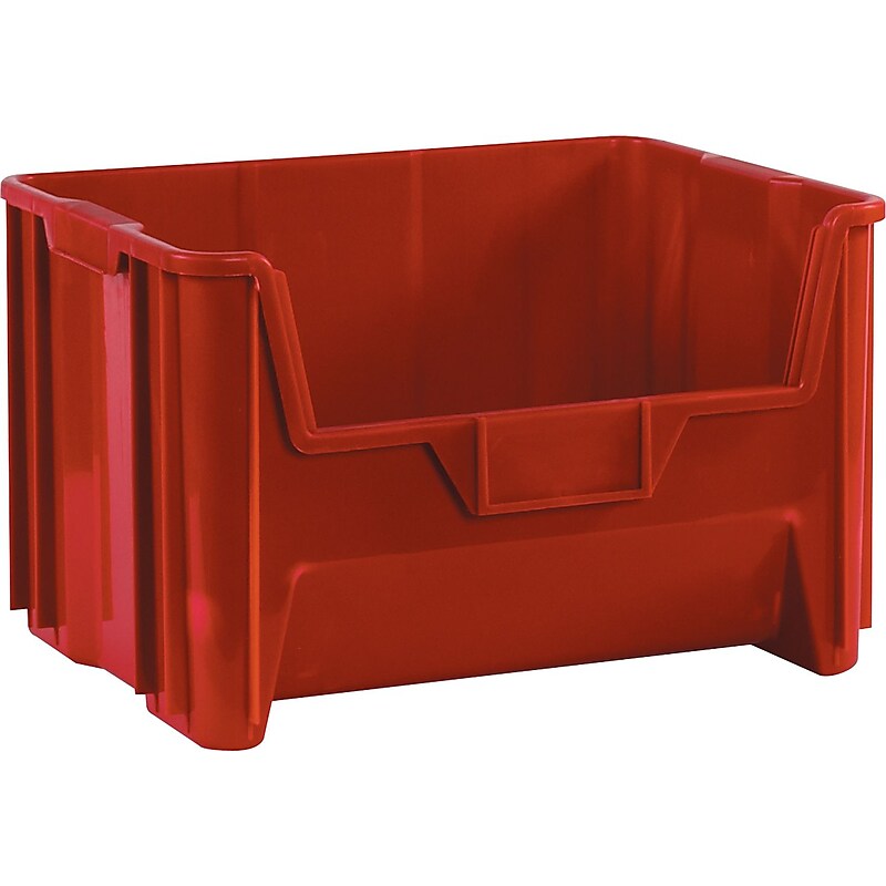 Quill Brand® 65.37 Qt. Stackable Storage Bin, Red, 3/Case (BING111) image 1