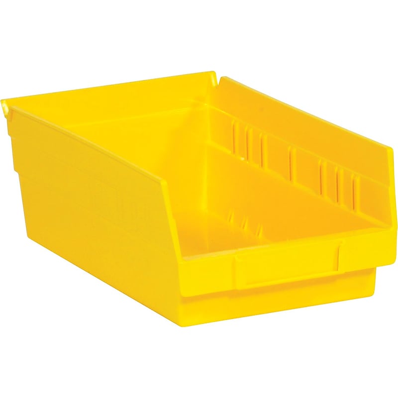 Quill Brand 11 5/8" x 6 5/8" x 4" Plastic Shelf Bin, Yellow, 30/Case (BINPS103Y) image 1