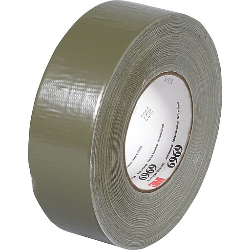 3M™ 2" x 60 yds. Vinyl Duct Tape 6969, Olive Green, 3/Pack at Staples