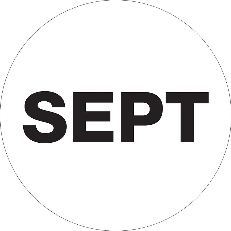 Tape Logic 2" Circle "SEPT" Months of the Year Label, White, 500/Roll image 1