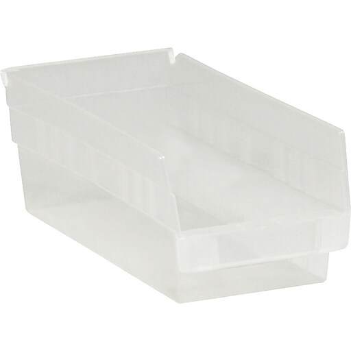 Quill Brand 11 5/8" x 6 5/8" x 4" Plastic Shelf Bin, Clear, 30/Case