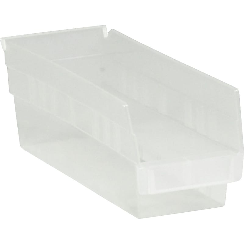Partners Brand 11 5/8" x 4 1/8" x 4" Plastic Shelf Bin Quill Brand, Clear, 36/Case image 1