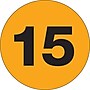 Tape Logic 2" Circle "15" Number Label, Fluorescent Orange, 500/Roll~#|#~s0708533_sc7