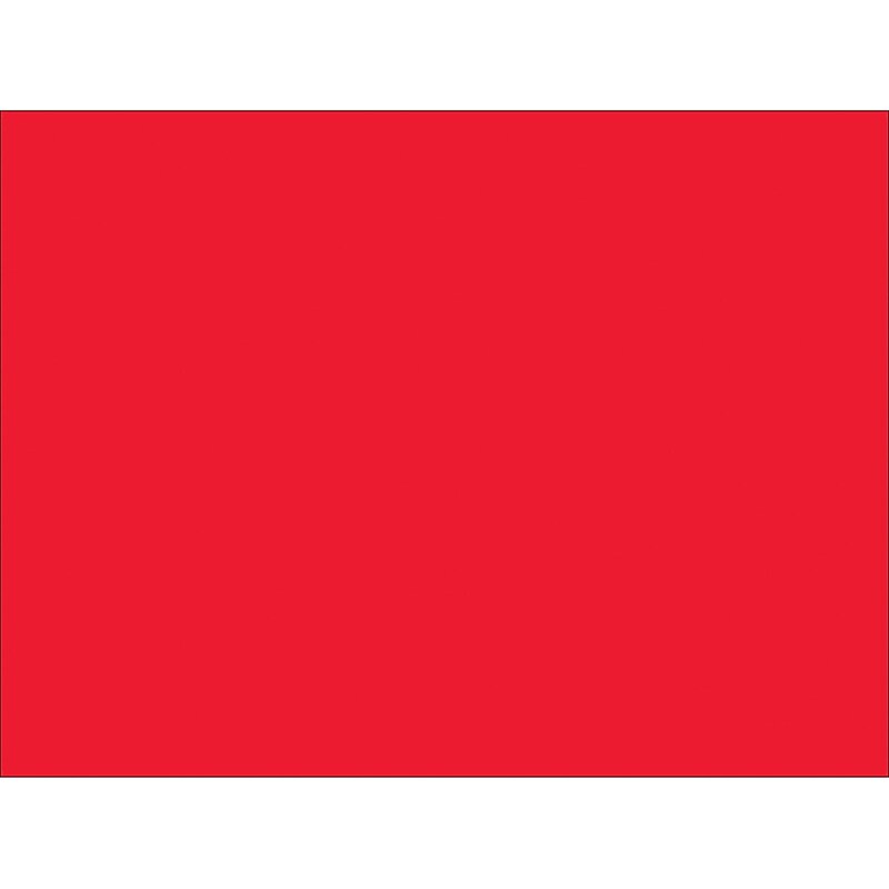 Tape Logic 5" x 7" Rectangle Inventory Label, Fluorescent Red, 500/Roll image 1
