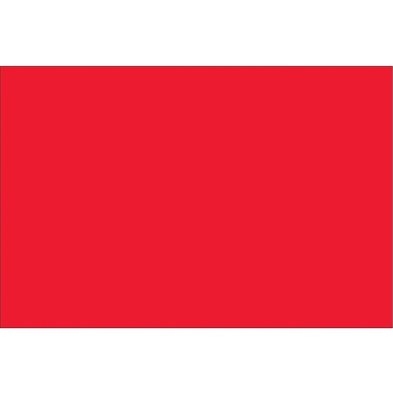 Tape Logic 6" x 4" Rectangle Inventory Label, Fluorescent Red, 500/Roll image 1