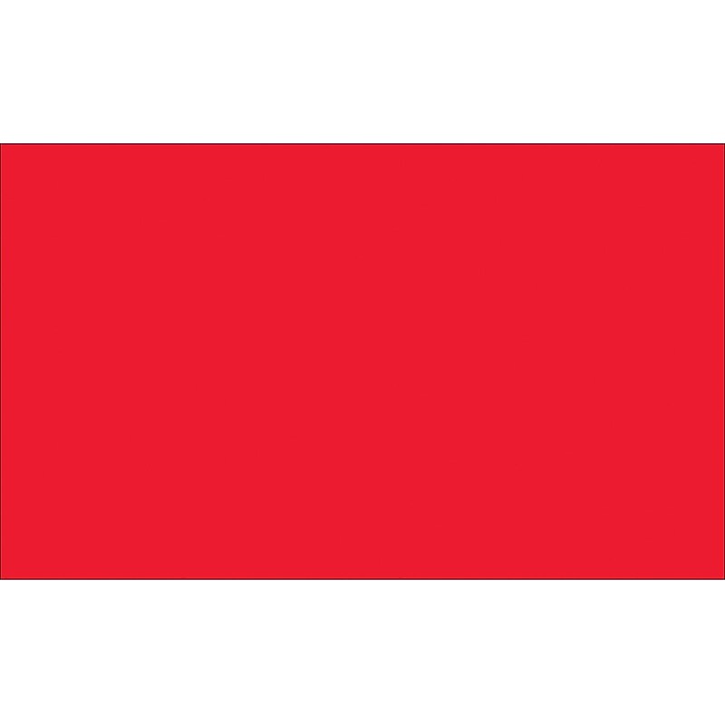 Tape Logic 3" x 9" Rectangle Inventory Label, Fluorescent Red, 250/Roll image 1