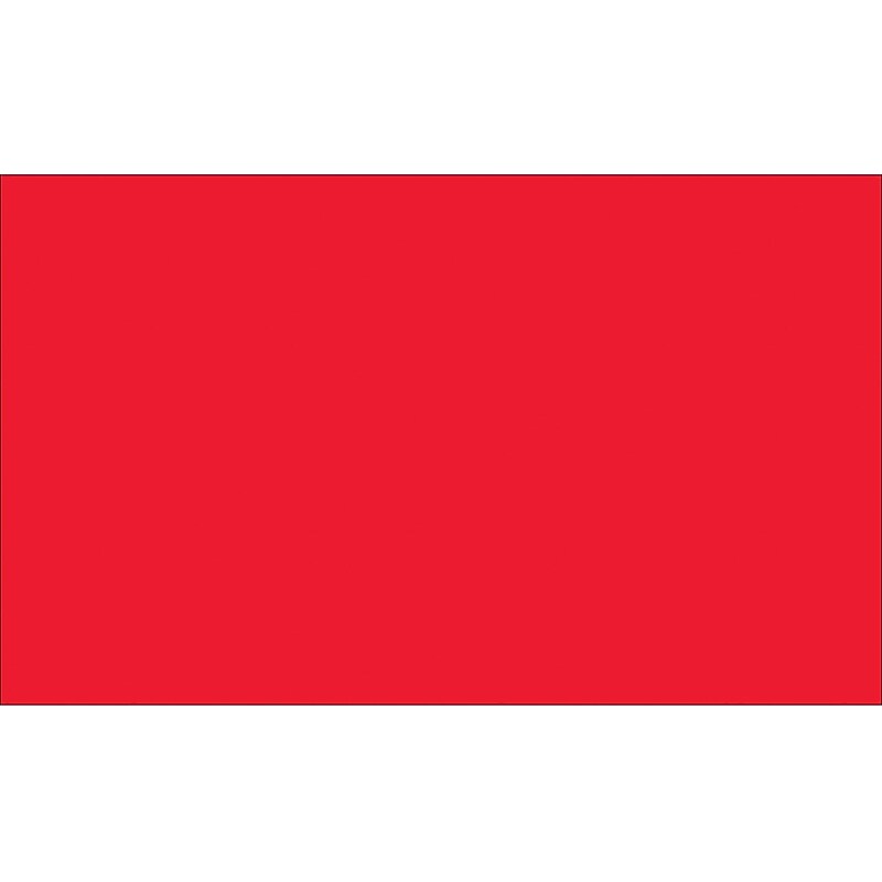 Tape Logic 5" x 3" Rectangle Inventory Label, Fluorescent Red, 500/Roll image 1