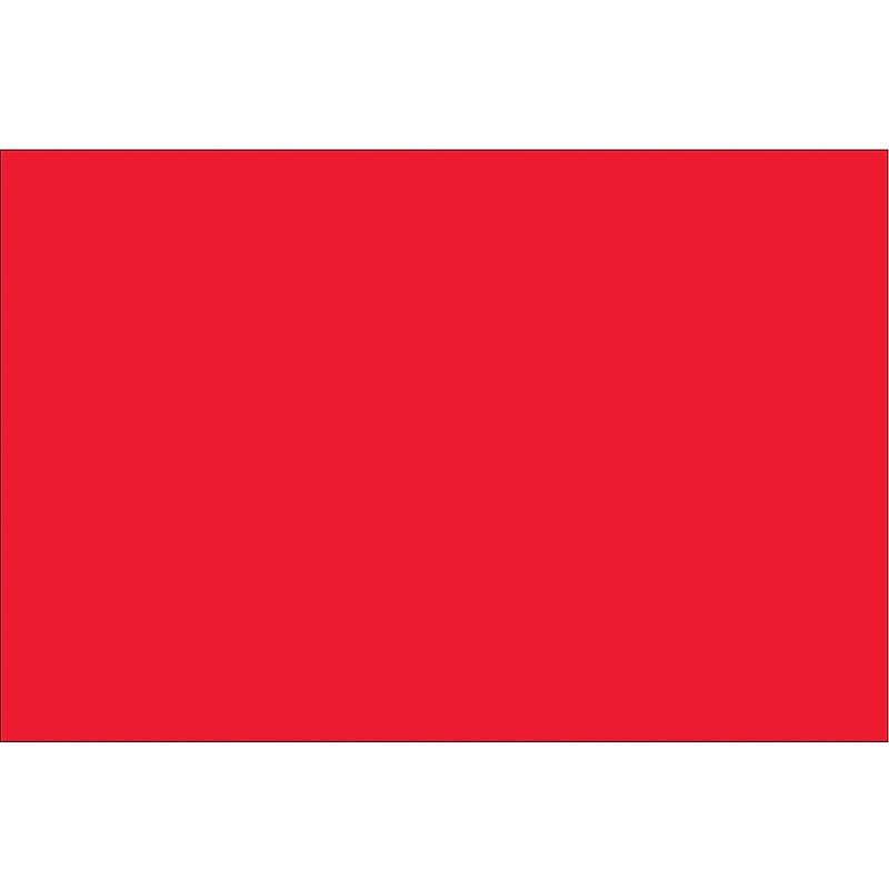 Tape Logic 2" x 4" Rectangle Inventory Label, Fluorescent Red, 500/Roll image 1