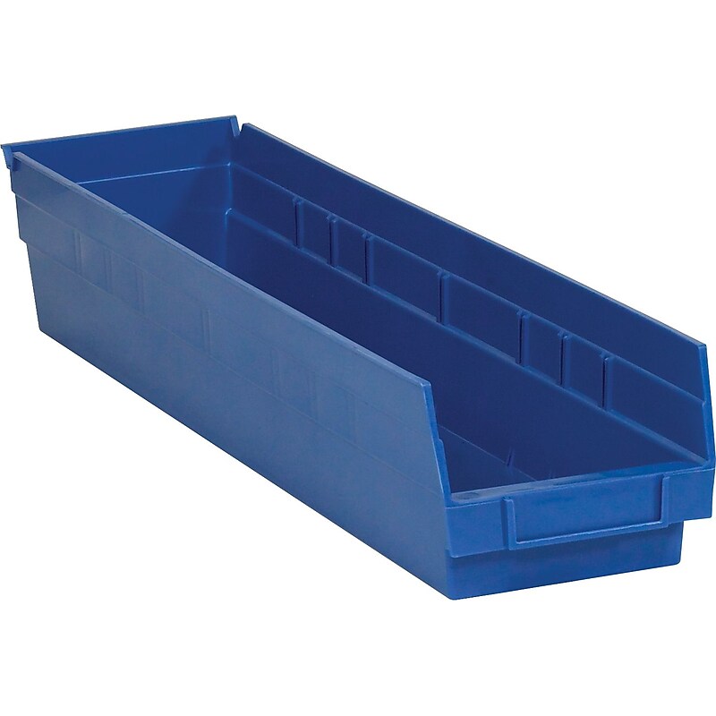 BOX 17 7/8" x 4 1/8" x 4" Plastic Shelf Bin Box, Blue (BINPS111B) image 1