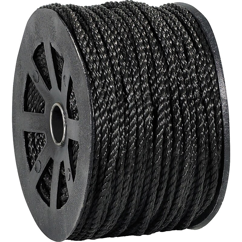 Partners Brand Polypropylene/PP Rope, .25" x 600 ft., Black (TWR103) image 1