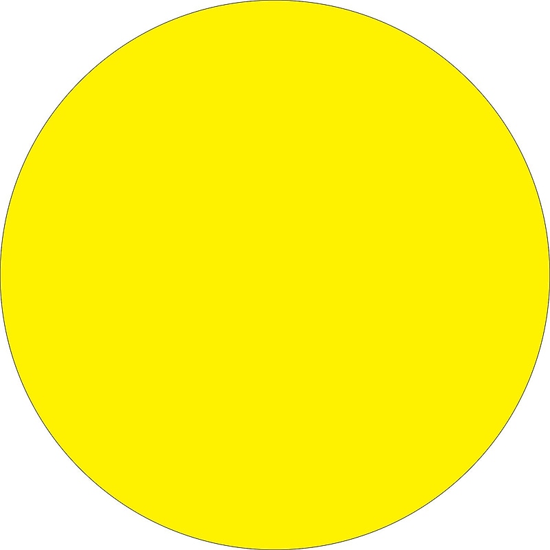 Tape Logic 1 1/2" Circle Inventory Label, Fluorescent Yellow, 500/Roll image 1