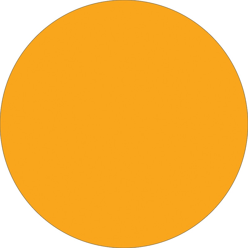 Tape Logic 1 1/2" Circle Inventory Label, Fluorescent Orange, 500/Roll image 1