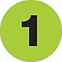 Tape Logic 2" Circle "1" Number Label, Fluorescent Green, 500/Roll~#|#~s0708682_sc7