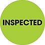 Tape Logic 2" Circle "Inspected" Label, Fluorescent Green, 500/Roll~#|#~s0708688_sc7