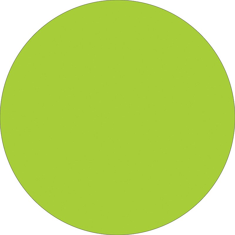 Tape Logic 1 1/2" Circle Inventory Label, Fluorescent Green, 500/Roll image 1