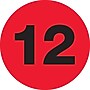 Tape Logic 2" Circle "12" Number Label, Fluorescent Red, 500/Roll~#|#~s0708740_sc7