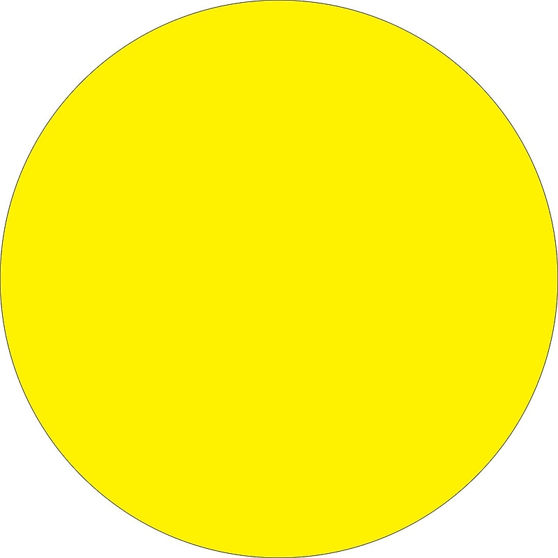 Tape Logic 1/2" Circle Inventory Label, Fluorescent Yellow, 500/Roll image 1