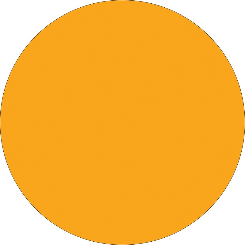 Tape Logic 1/2" Circle Inventory Label, Fluorescent Orange, 500/Roll image 1