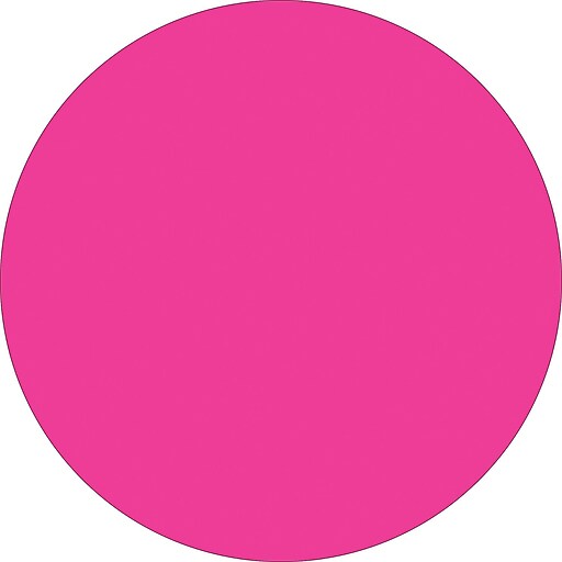 Tape Logic 1 1/2" Circle Inventory Label, Fluorescent Pink, 500/Roll