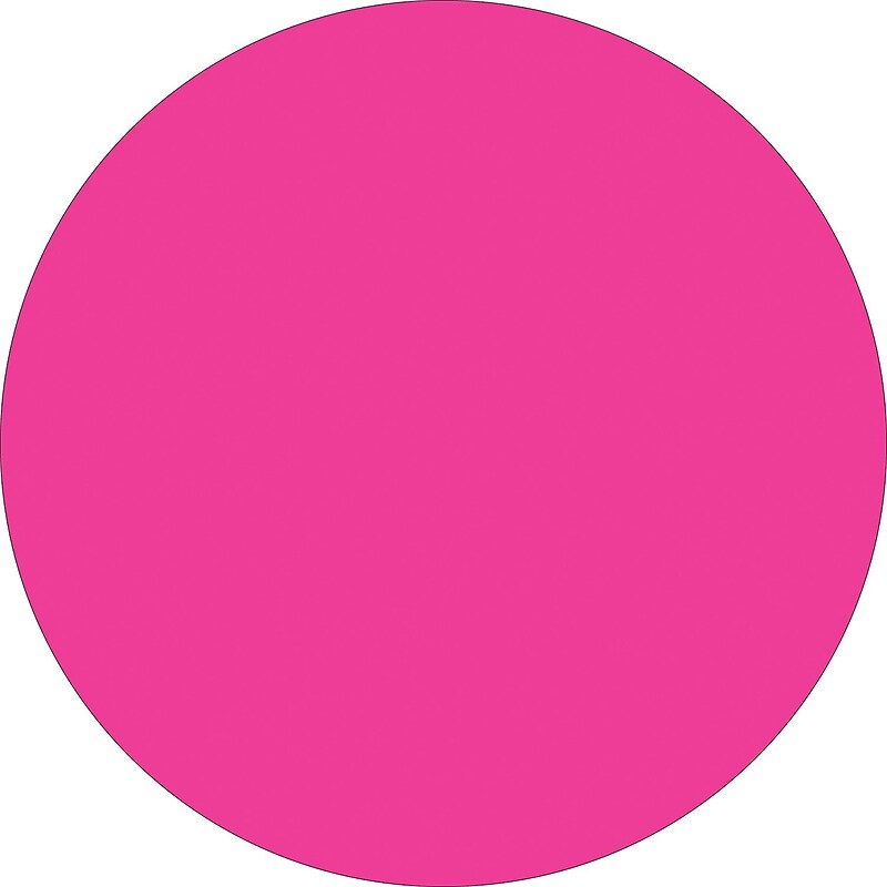 Tape Logic 1 1/2" Circle Inventory Label, Fluorescent Pink, 500/Roll image 1
