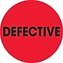 Tape Logic 2" Circle "Defective" Inventory Label, Fluorescent Red, 500/Roll~#|#~s0708789_sc7