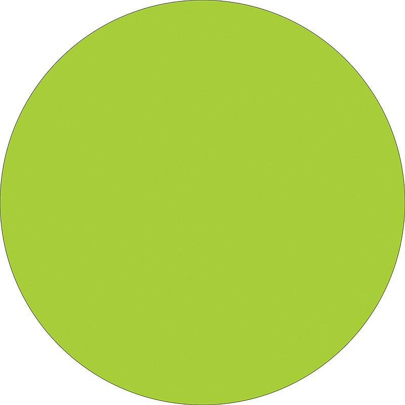 Tape Logic 1/2" Circle Inventory Label, Fluorescent Green, 500/Roll image 1