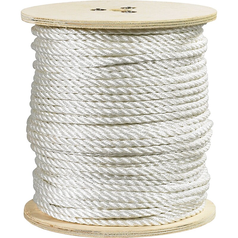 Partners Brand Polyester Rope, .25" x 600 ft., White (TWR136) image 1