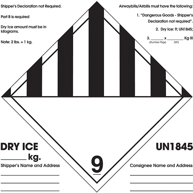 Tape Logic Shipper's Declaration Not Required Regulated Label, 6" x 6", 500/Roll image 1
