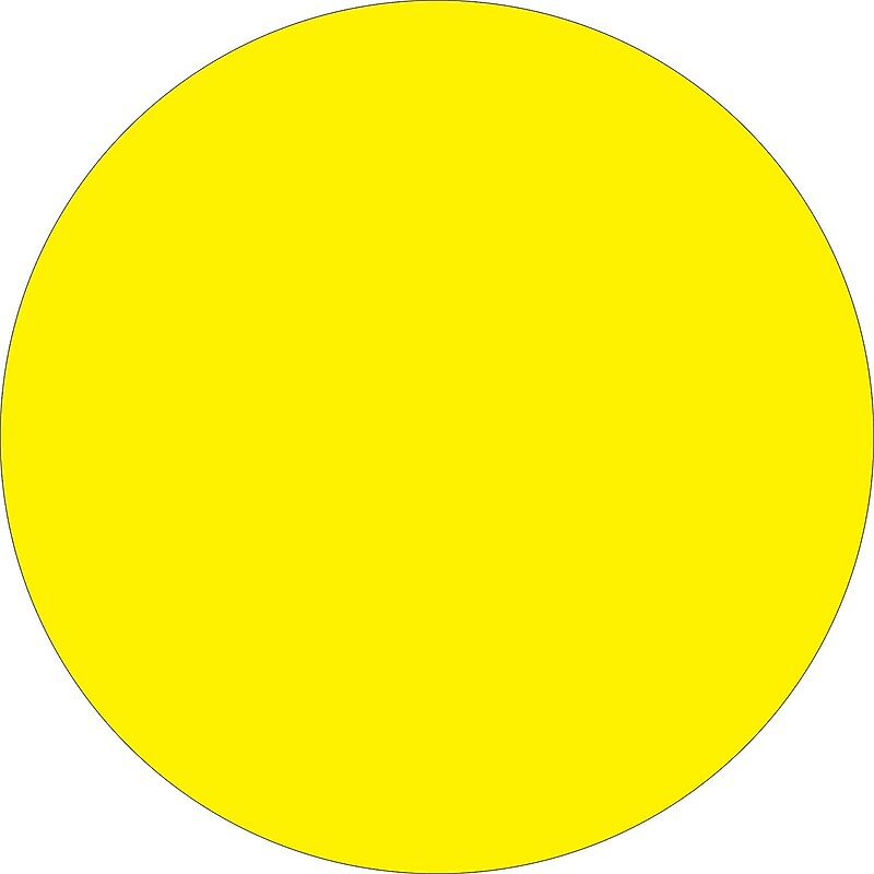 Tape Logic 4" Circle Inventory Label, Fluorescent Yellow, 500/Roll image 1