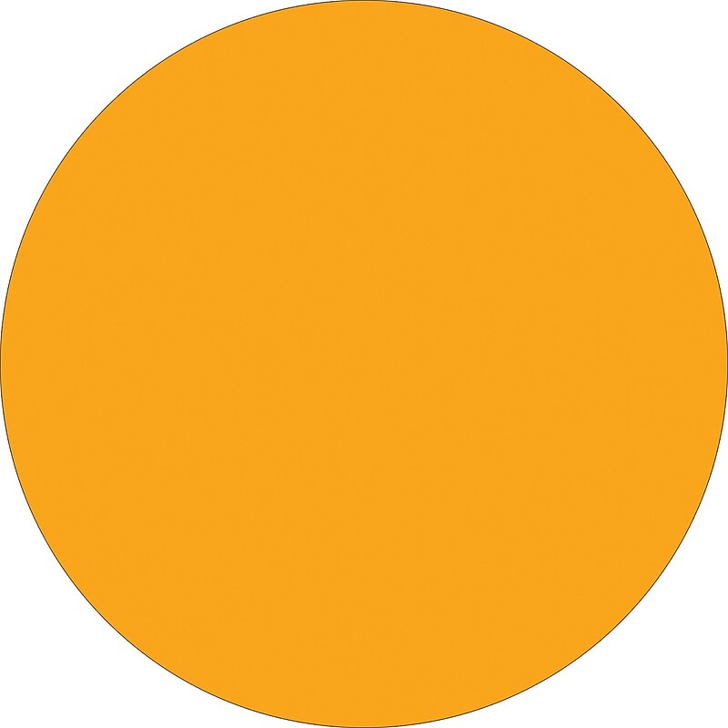 Tape Logic 4" Circle Inventory Label, Fluorescent Orange, 500/Roll image 1