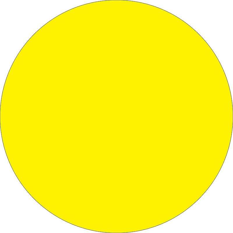 Tape Logic 3" Circle Inventory Label, Fluorescent Yellow, 500/Roll image 1