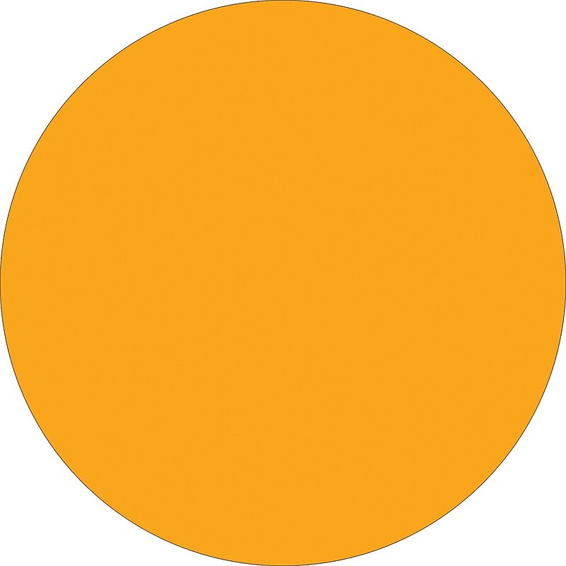 Tape Logic 3" Circle Inventory Label, Fluorescent Orange, 500/Roll image 1