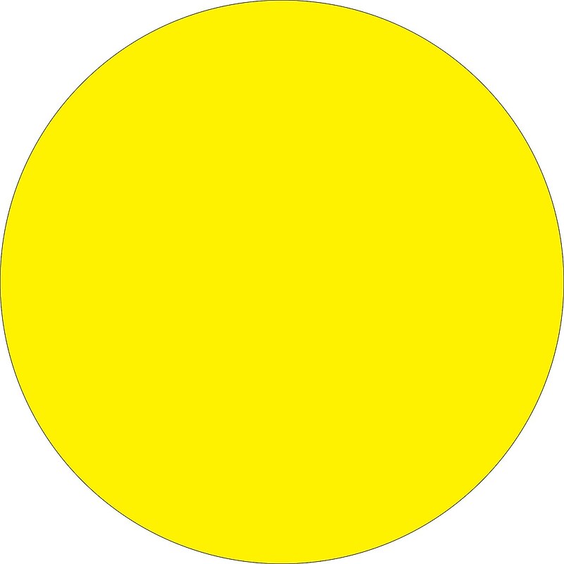 Tape Logic 2" Circle Inventory Label, Fluorescent Yellow, 500/Roll image 1