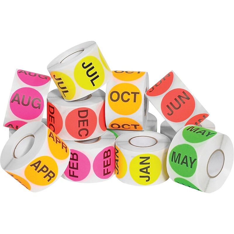 Tape Logic 2" Circle Easy Order Packs Months of The Year Pre Printed Inventory Label, 12/Case image 1