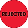 Tape Logic 2" Circle "Rejected" Label, Fluorescent Red, 500/Roll~#|#~s0708864_sc7
