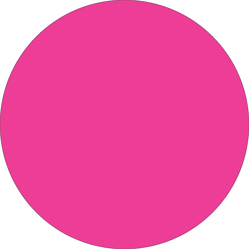 Tape Logic 1/2" Circle Inventory Label, Fluorescent Pink, 500/Roll image 1