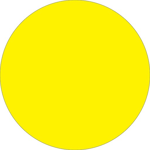 Tape Logic 1" Circle Inventory Label, Fluorescent Yellow, 500/Roll