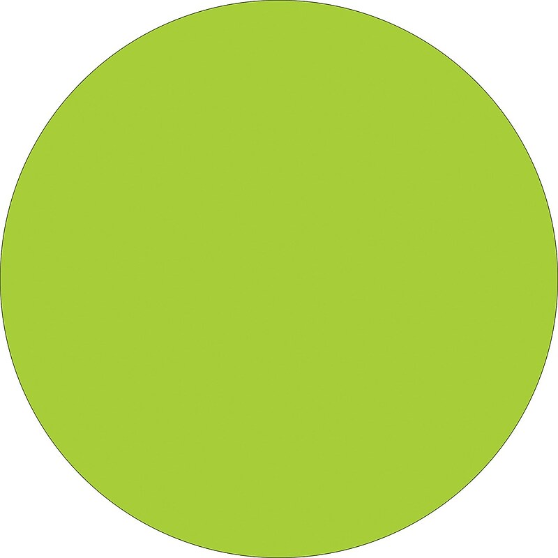 Tape Logic 4" Circle Inventory Label, Fluorescent Green, 500/Roll image 1