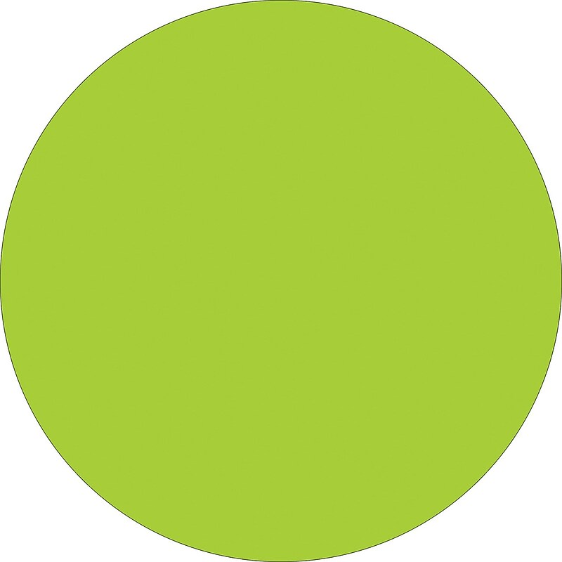 Tape Logic 3" Circle Inventory Label, Fluorescent Green, 500/Roll image 1