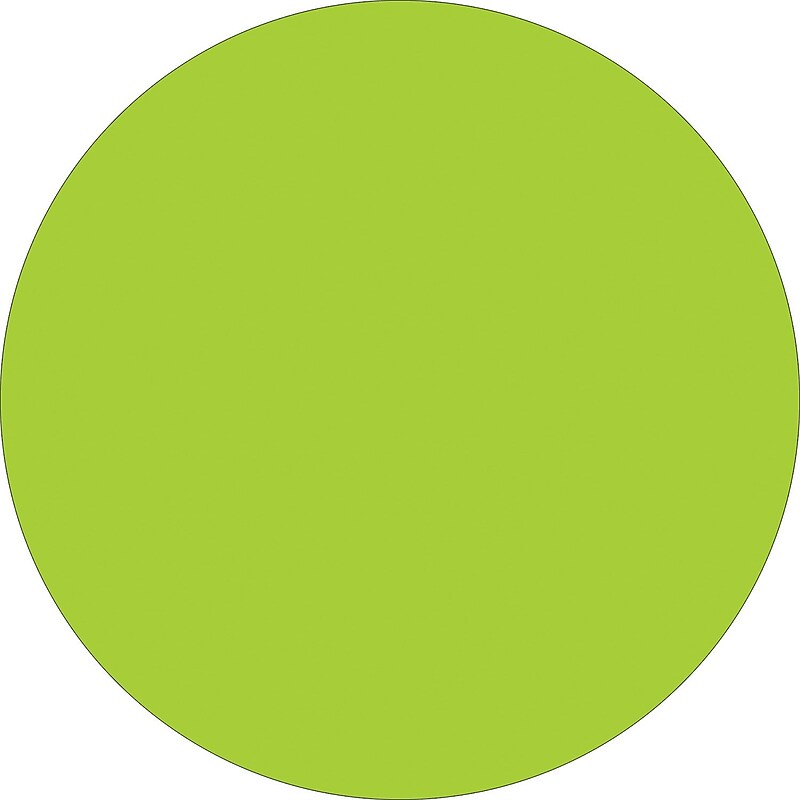 Tape Logic 1" Circle Inventory Label, Fluorescent Green, 500/Roll image 1