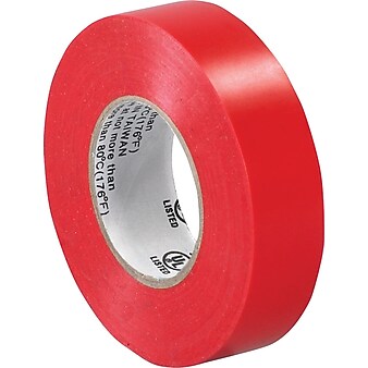Tape Logic™ 3/4"(W) x 20 yds(L) Vinyl Electrical Tape, Red, 10/Pack