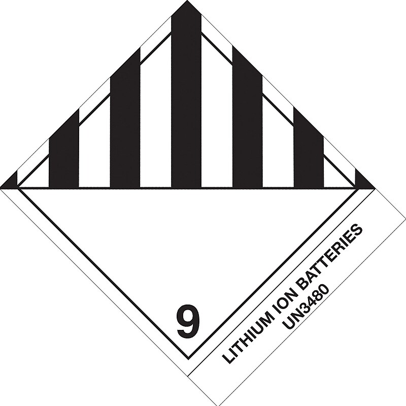 Tape Logic "Lithium Ion Batteries" D.O.T. Label, 4" x 4 3/4", 500/Roll image 1